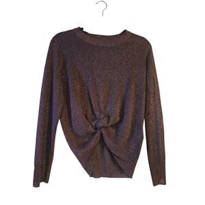 Samsoe & Samsoe Maddie Long Sleeve Shimmering Blouse with Front Knot